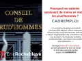 Le bâtiment du Conseil de Prud'hommes, avec le texte "Pourquoi les salariés saisissent de moins en moins les prud'hommes ?" et le témoignage d'un avocat sur le verdict jugement prud'hommes.
