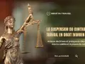 La justice et la balance symbolisent le droit du travail, abordant la suspension du contrat de travail en droit ivoirien.