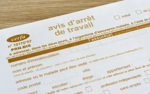 Avis d'arrêt de travail. La question "le médecin conseil peut-il m'obliger à reprendre le travail ?" est au cœur de ce document administratif.