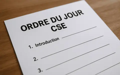 Ordre du jour pour une convocation de réunion CSE. Le premier point est l'introduction.