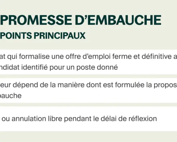 Une mallette symbolise une promesse d'embauche, un contrat ferme pour un poste. Sa valeur dépend de la formulation. Le refus est libre.