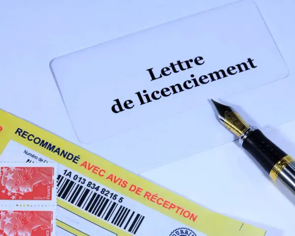 Une lettre de licenciement est posée sur un bureau avec un stylo plume. Que faire maintenant ?