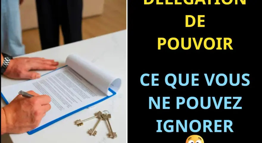 Signature d'un document important, symbolisant une subdélégation de pouvoir. Des clés sont posées à côté, suggérant une transaction immobilière ou une nouvelle responsabilité.