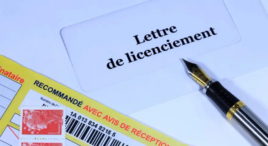 Une lettre de licenciement est posée sur un bureau avec un stylo plume. Que faire maintenant ?